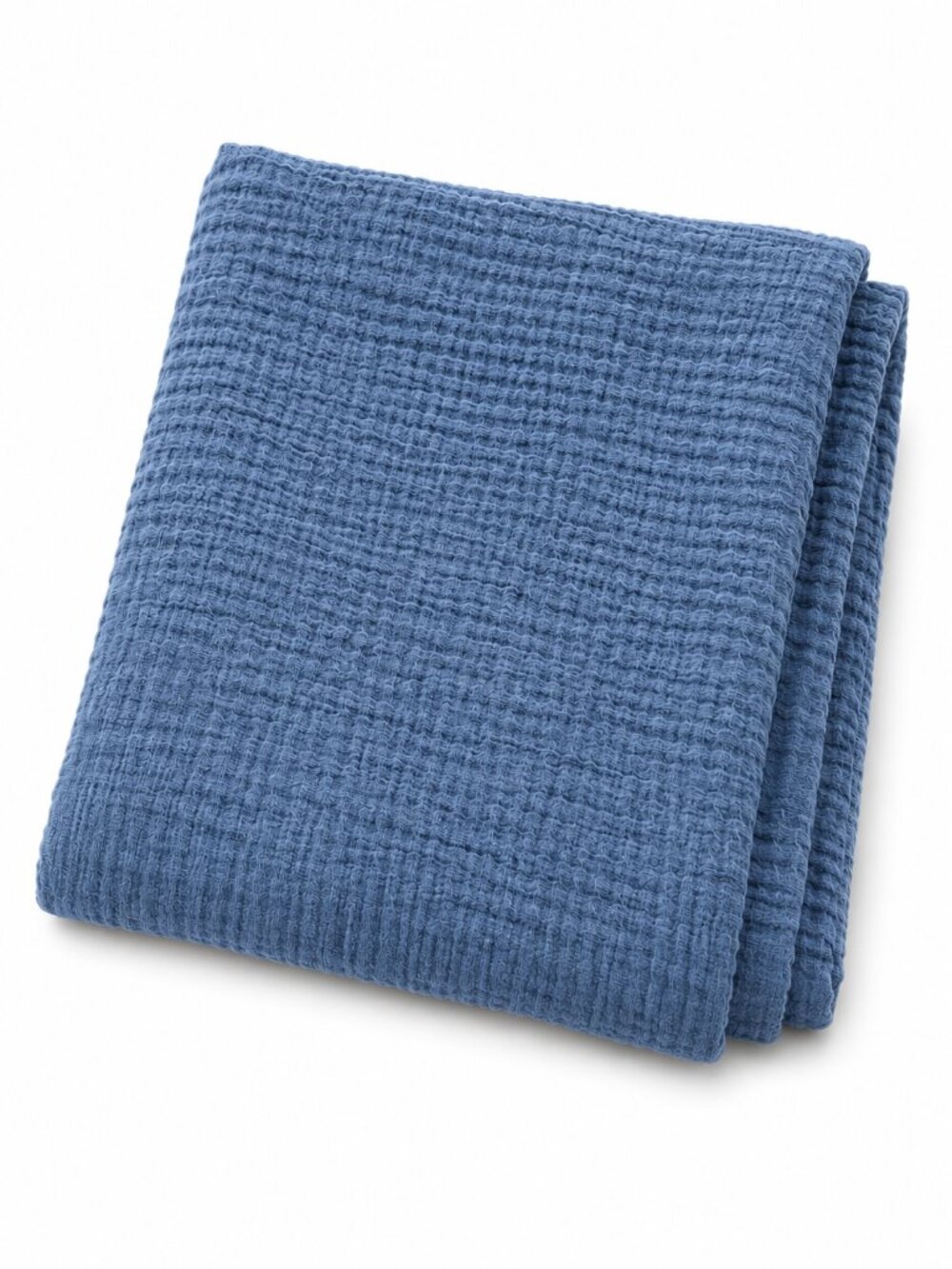 Soft Blue Cotton Baby Blanket | Lightweight Receiving Blanket | Baby Essential